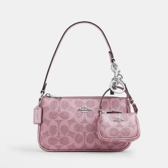 Coach Handbags - Coach Nolita 19 Pink Metallic Shoulder Bag & Charm Box Set